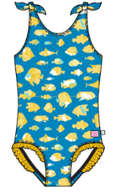 Watercolor Fish Girl's Swim Suit