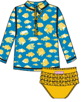 Watercolor Fish Girl's Swim Suit