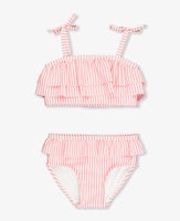 Bubblegum Pink Seersucker Girl's Swim Suit
