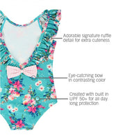 Fancy Me Floral Girl's Swim Suit