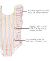 Rainbow Stripe Girl's Swim Suit