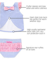Seersucker Girl's Swim Suit