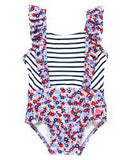 Red White and Bloom Girl’s Swim Suit