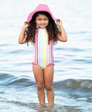 Rainbow Dream Stripe Girl's Swim Suit