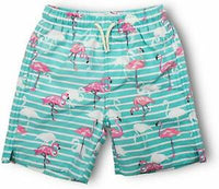 Mint Flamingo Swim Trunks